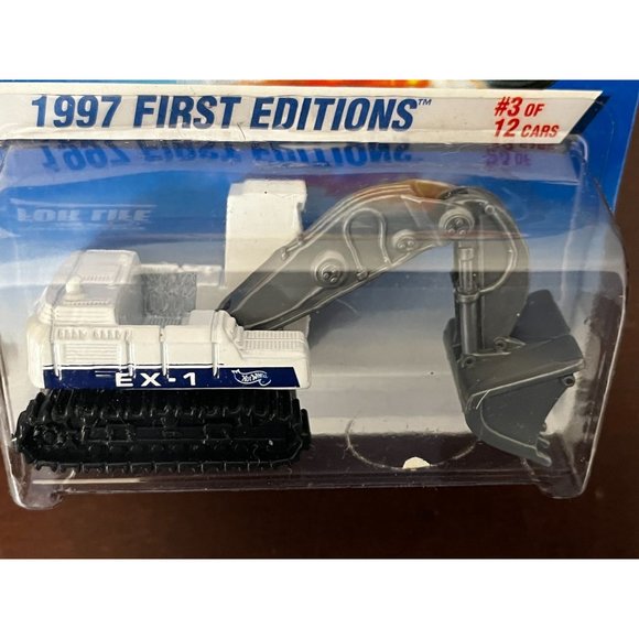 Hot Wheels 1997 First Editions #512 Excavator White/Blue NEW NIP - Picture 7 of 9